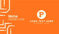 Orange Price Tag Letter P Business Card Image Preview