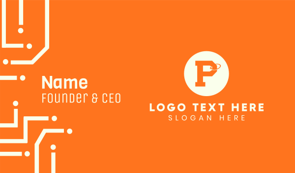 Orange Price Tag Letter P Business Card Design Image Preview