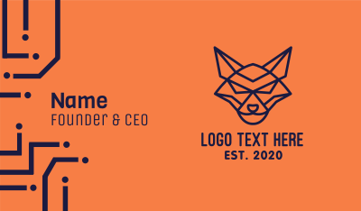 Minimalist Furious Coyote Business Card