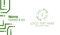 Green Organic Wreath Lettermark Business Card Image Preview