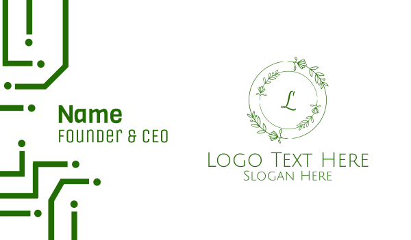 Green Organic Wreath Lettermark Business Card Design Image Preview