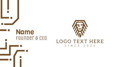 Geometric Lion Cafe Business Card Image Preview