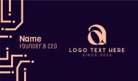 Elegant AQ Monogram Business Card Image Preview