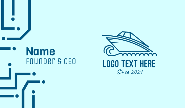 Blue Speedboat Boat Business Card Design Image Preview