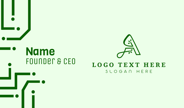 Eco Friendly Natural Letter A  Business Card Design Image Preview