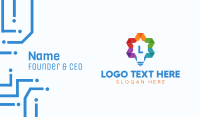 Colorful Star Bulb Lettermark Business Card Preview