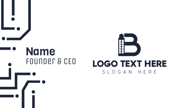 Minimalist Letter B Building Business Card Design Image Preview