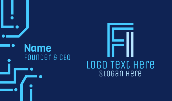 F & I Monogram Business Card Design