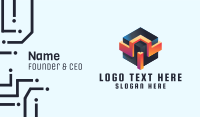 3D Futuristic Gaming Cube Business Card Image Preview