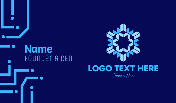 Geometric Papercut Snowflake Business Card Design Image Preview