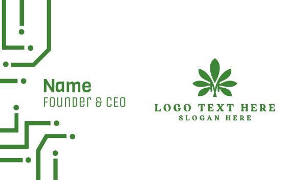 Green M Marijuana Business Card Design Image Preview