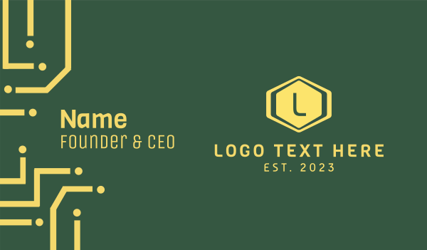 Yellow B Badge Business Card Design Image Preview