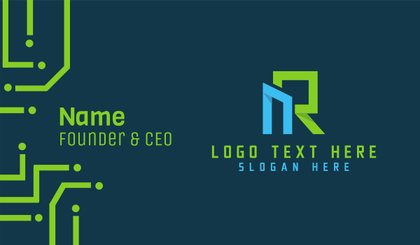 N & R Monogram Business Card Design Image Preview