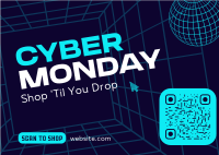 Cyber Monday  Flash Sale Postcard Design