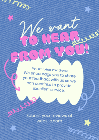 Quirky Feedback Reviews Poster Design