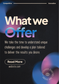 Unique What We Offer Poster Image Preview