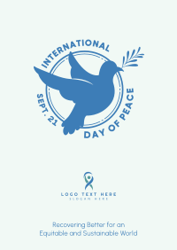 Day Of Peace Dove Badge Poster Design