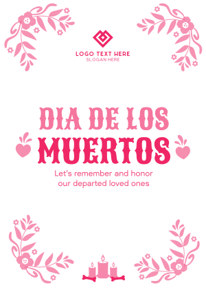 Floral Dia De Los Muertos Flyer Image Preview