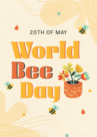 Happy Bee Day Poster Design