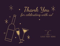 Wine and Cheers Thank You Card Image Preview