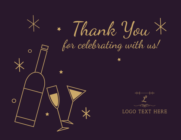 Wine and Cheers Thank You Card Design Image Preview