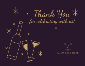 Wine and Cheers Thank You Card Image Preview