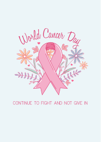 Cancer Day Floral Flyer Image Preview