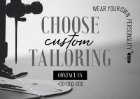 Choose Custom Tailoring Postcard Design