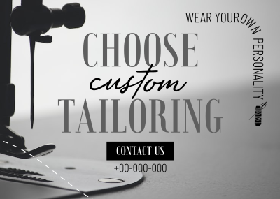 Choose Custom Tailoring Postcard Image Preview