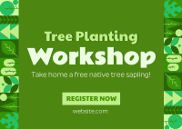 Tree Planting Workshop Postcard Design