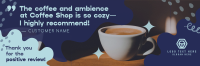 Quirky Cafe Testimonial Twitter header (cover) Image Preview
