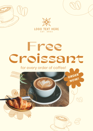 Croissant Coffee Promo Flyer Image Preview