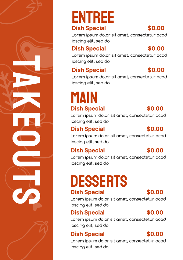 Eatery Takeouts Menu Design Image Preview