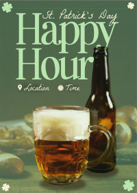 Modern St. Patrick's Day Happy Hour Poster Design
