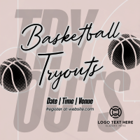 Basketball Game Tryouts Instagram Post Design