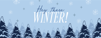 Hey There Winter Greeting Facebook cover Image Preview
