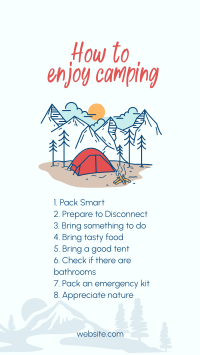 How to enjoy camping Facebook Story Design