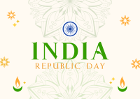 Decorative India Day Postcard Design