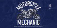 Retro Motorcycle Mechanic Twitter Post Image Preview