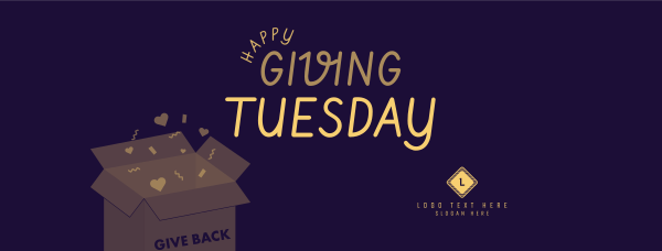 Cute Giving Tuesday Facebook Cover Design Image Preview