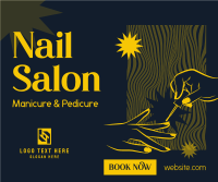 Groovy Nail Salon Facebook Post Design