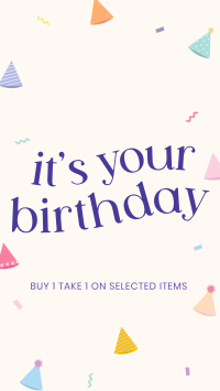 Party Hat and Confetti Instagram Story Design