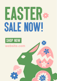 Floral Easter Bunny Sale Flyer Design