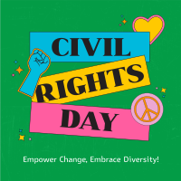Bold Civil Rights Day Stickers Instagram Post Design