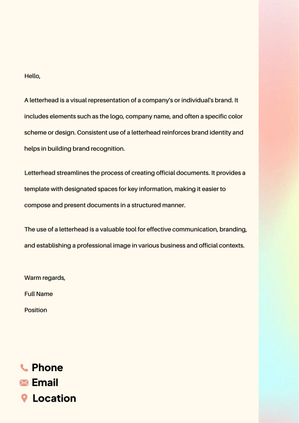 Pastel Gradient Fluid Letterhead Design Image Preview