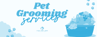 Dog Bath Grooming Facebook Cover Design