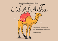 Eid Al Adha Camel Postcard Design