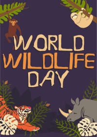 Rustic World Wildlife Day Flyer Design