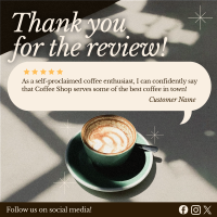 Minimalist Coffee Shop Review Linkedin Post Image Preview