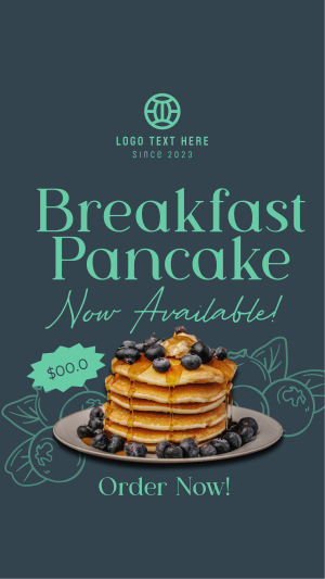 Breakfast Blueberry Pancake Instagram story Image Preview
